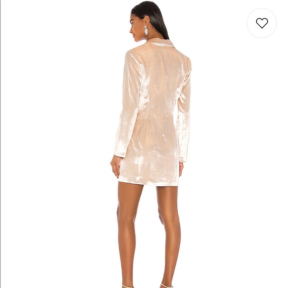 Amanda uprichard Velvet Allix Blazer Dress in Bone - Picture 3 of 3